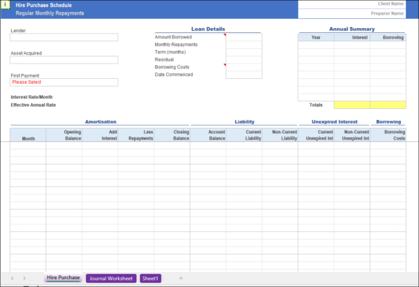 Purchase Schedule Hire Purchase Schedules - Weekly - Fortnightly - Monthly - Structured