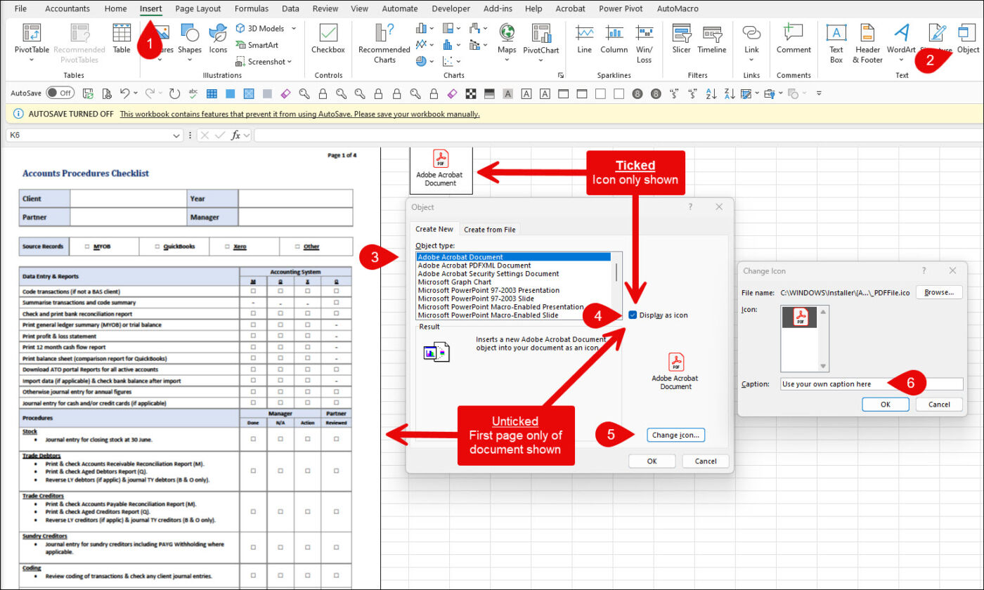Embed PDF Documents - Accountants Desktop
